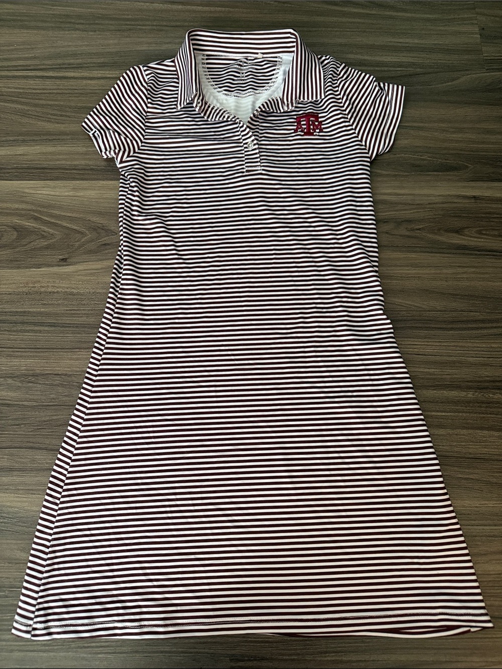 Girls Medium 7-8 Garb Team Maroon & White Striped Texas A&M Polo Dress